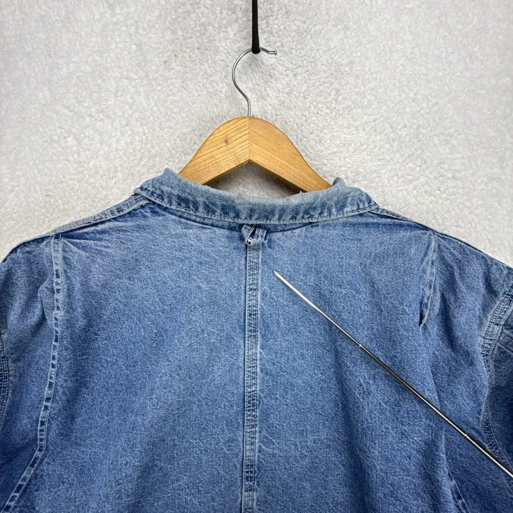 Carhartt Trucker Chore Jacket Aztec Pile Lined Mens Large JP1088 Darkstone Blue - Picture 13 of 16